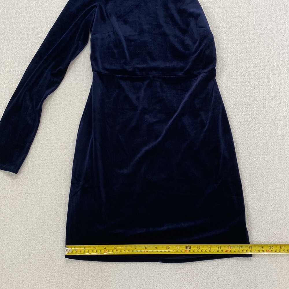 NWOT ASTR The Label One-Shoulder Velvet Body-Con Mini Dress Navy Blue Size M 💙 - Picture 10 of 12